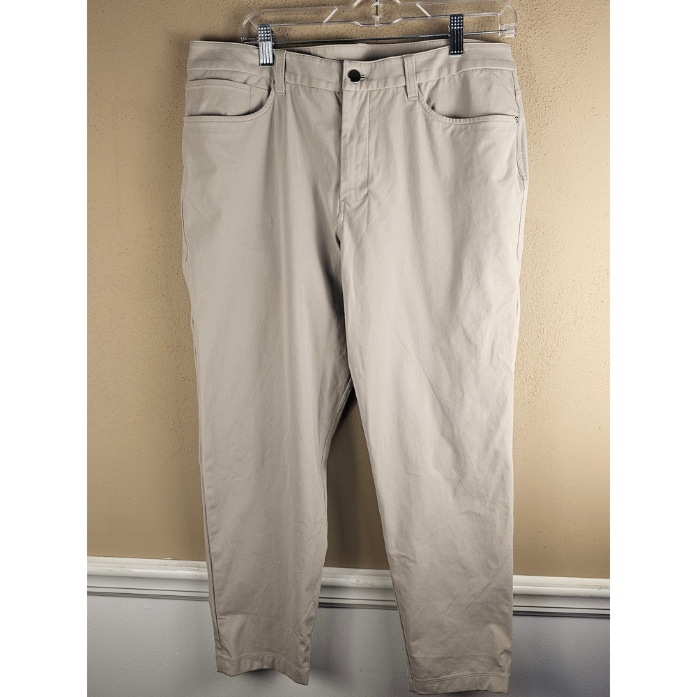 Lululemon Mens Beige ABC Slim Fit 5 Pocket Pants 34